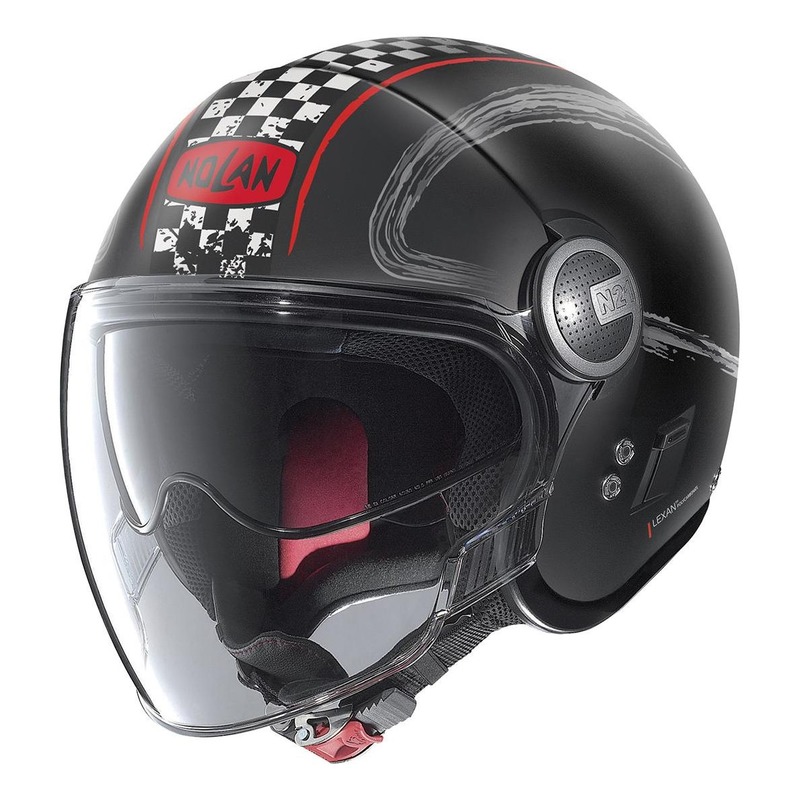 Casque jet Nolan N21 Visor Getaway Mat noir/rouge- 2XS