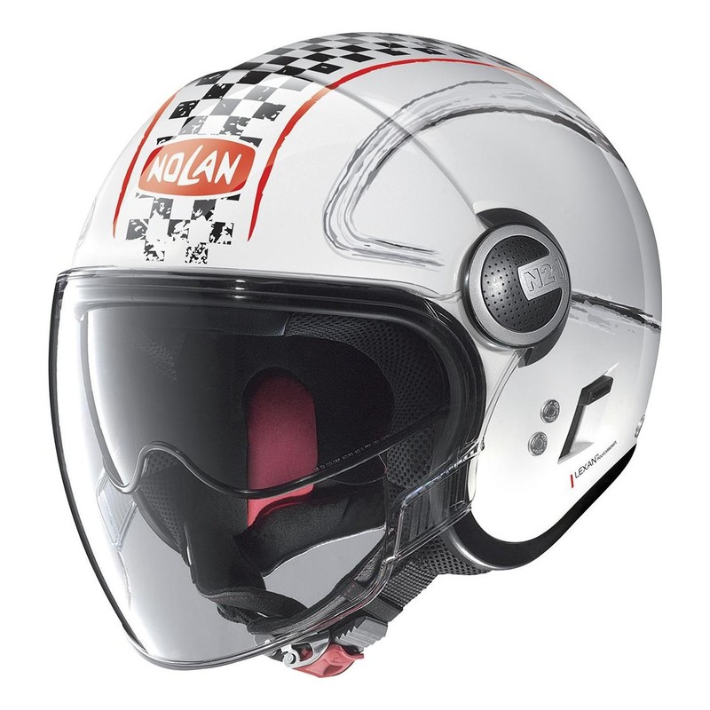 Casque jet Nolan N21 Visor Getaway Métal blanc/rouge- 2XS