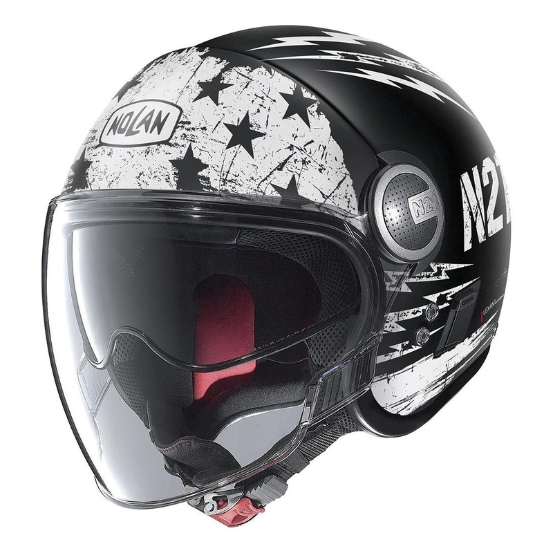 Casque jet Nolan N21 Visor Jetfire Mat noir/blanc- 2XS