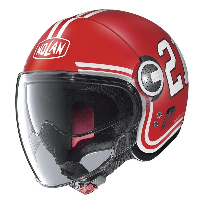 Casque jet Nolan N21 Visor Quaterback Mat Corsa rouge- 2XS