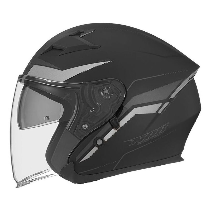 Casque jet Nox N127 Late mat noir/argent - XS