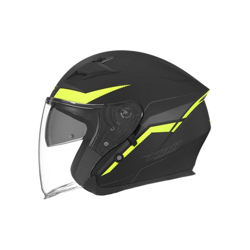 Casque jet Nox N127 Late mat noir/jaune fluo- XS