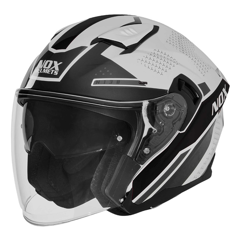 Casque jet Nox N130 Ekto blanc/noir