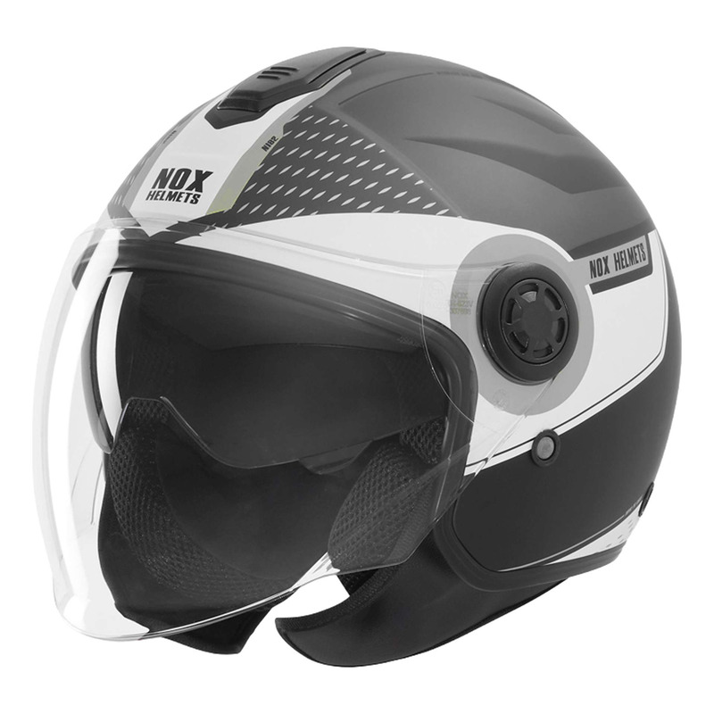 Casque jet Nox N182 Round noir mat