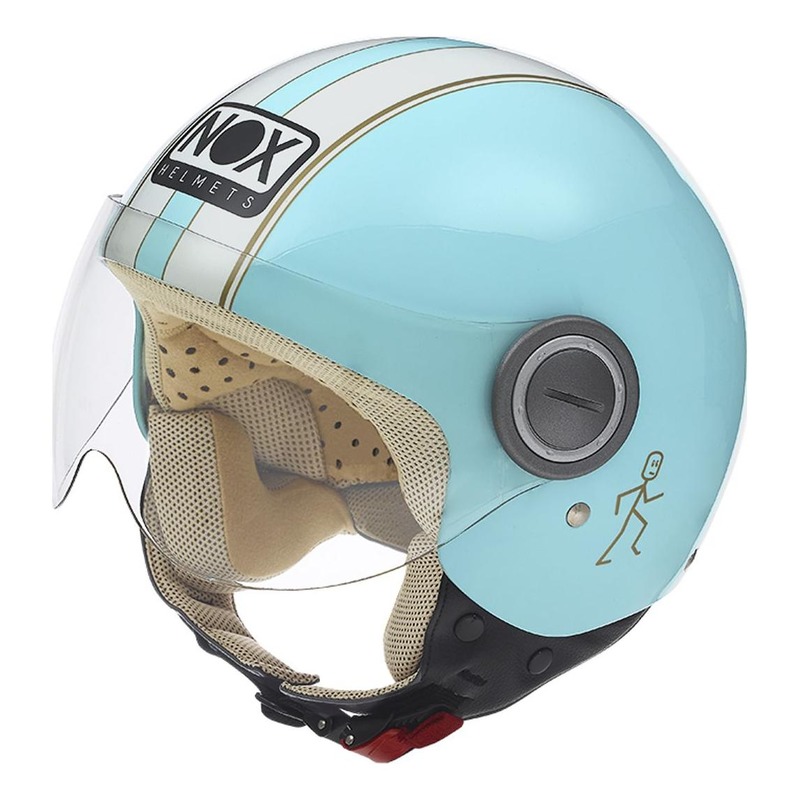 Casque jet Nox N210 pastel bleu- XS