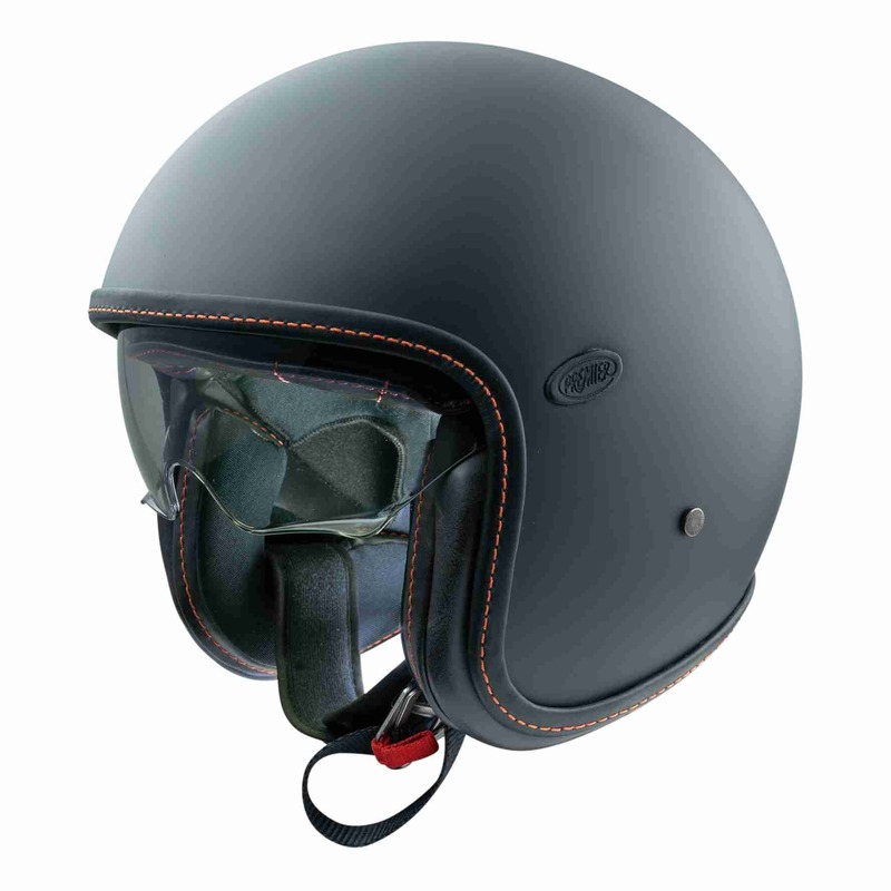 Casque jet Premier Vintage U9BM noir couture orange- XS