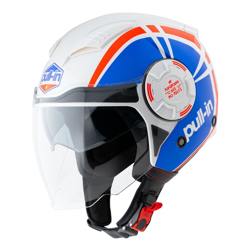 Casque jet Pull-in Graphic bleu/rouge- S