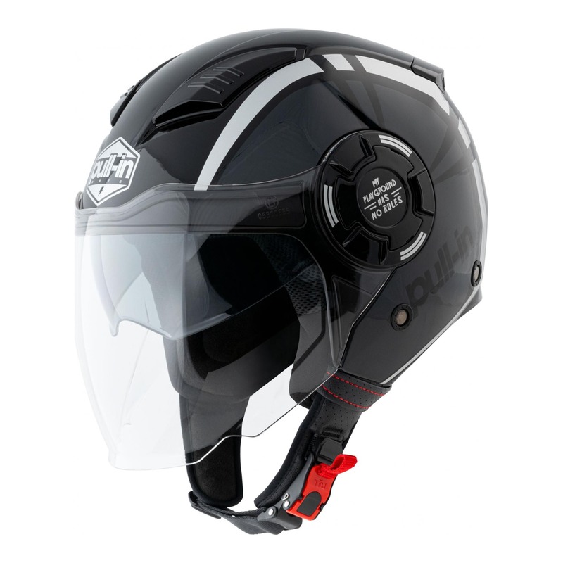 Casque jet Pull-in Graphic gris métallique - S