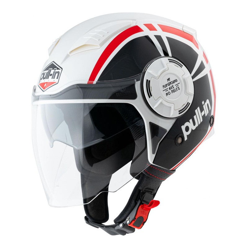 Casque jet Pull-in Graphic rouge/noir- S
