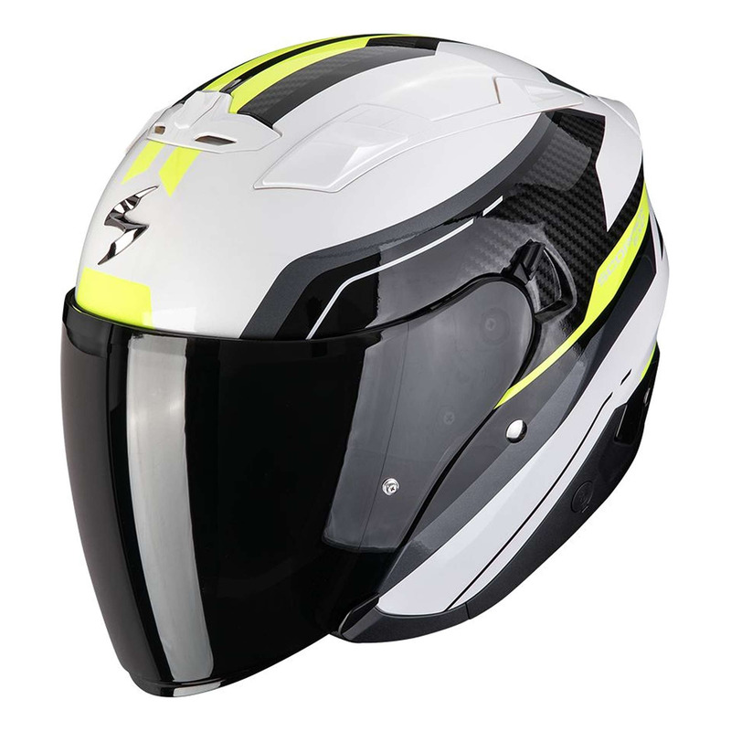 Casque jet Scorpion Exo-230 Hipe blanc/noir/jaune néon