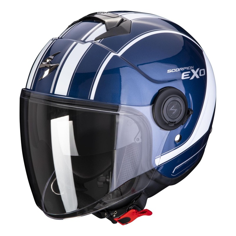 Casque jet Scorpion EXO-City Scoot bleu foncé/blanc- XS
