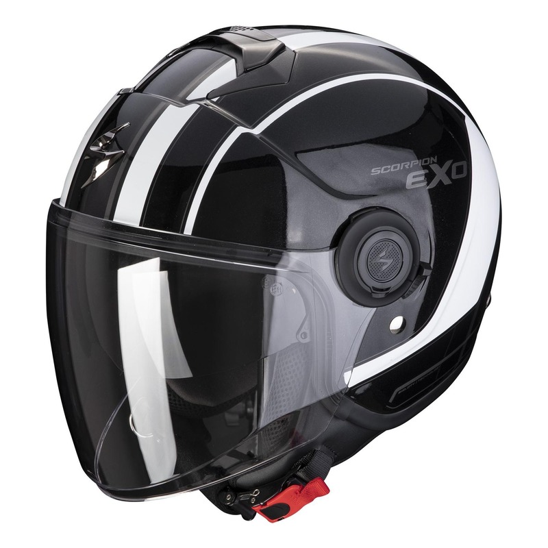 Casque jet Scorpion EXO-City Scoot noir/blanc métal- XS