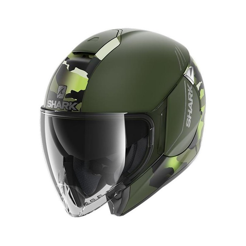 Casque jet Shark Citycruiser Genom Mat camo vert- M
