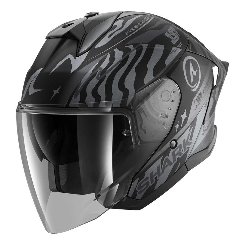 Casque jet Shark Jet Cup Speed-Fancy black/anthracite/silver mat
