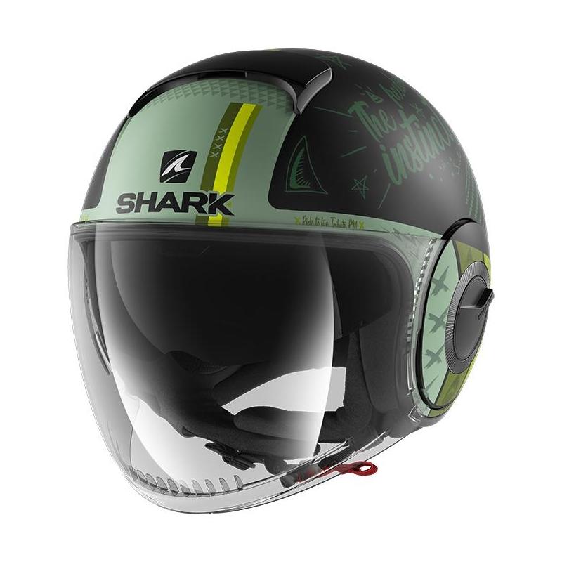 Casque jet Shark Nano Tribute RM Mat noir/vert- XS