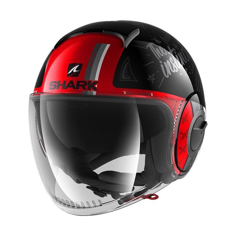 Casque jet Shark Nano Tribute RM noir/blanc/rouge- XS