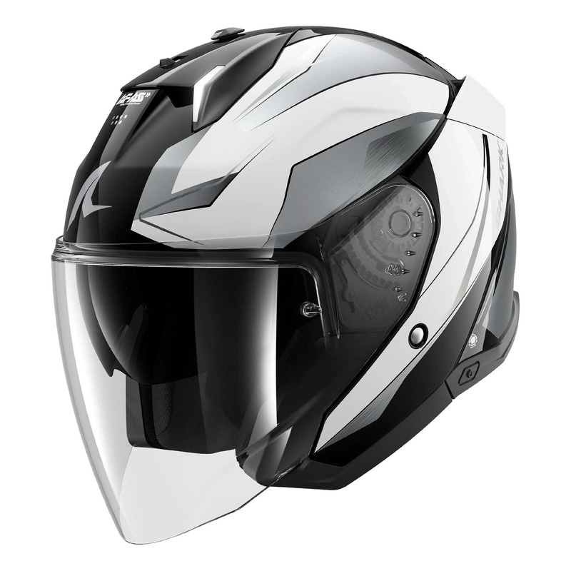 Casque jet Shark Skwal i3 Jet Mekarium black/chrome/white