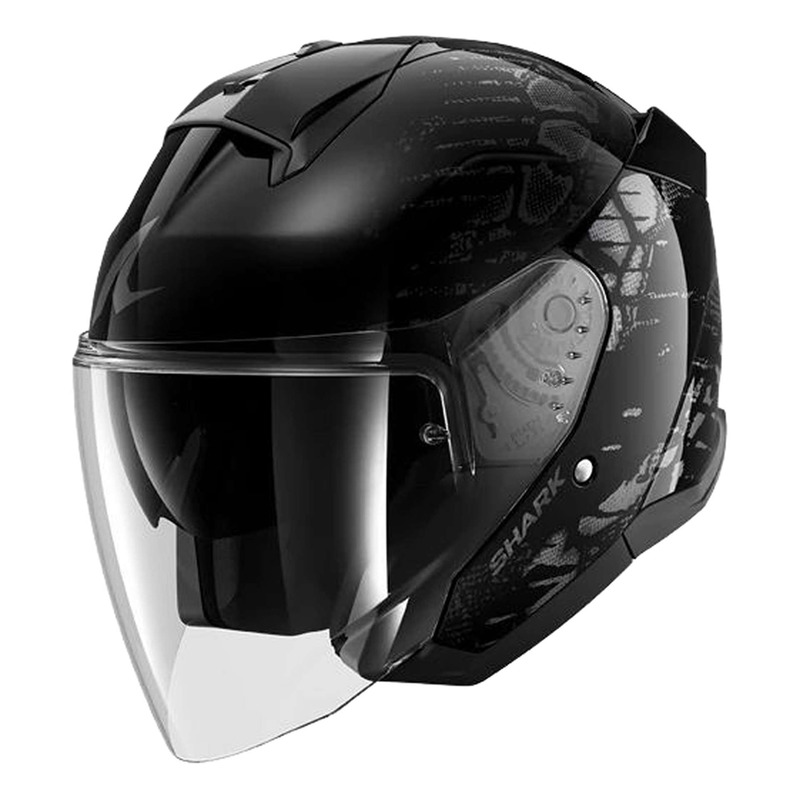Casque jet Shark Skwal Jet Reptaia black/anthracite/anthracite