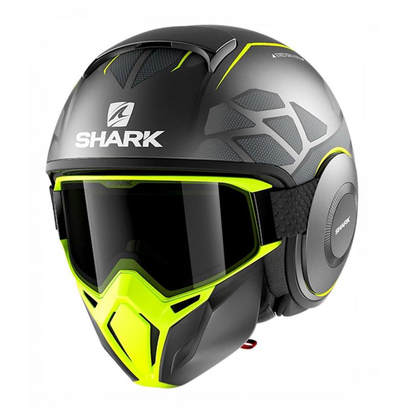 Casque jet Shark Street-Drak Hurok Mat anthracite/jaune/noir- XS
