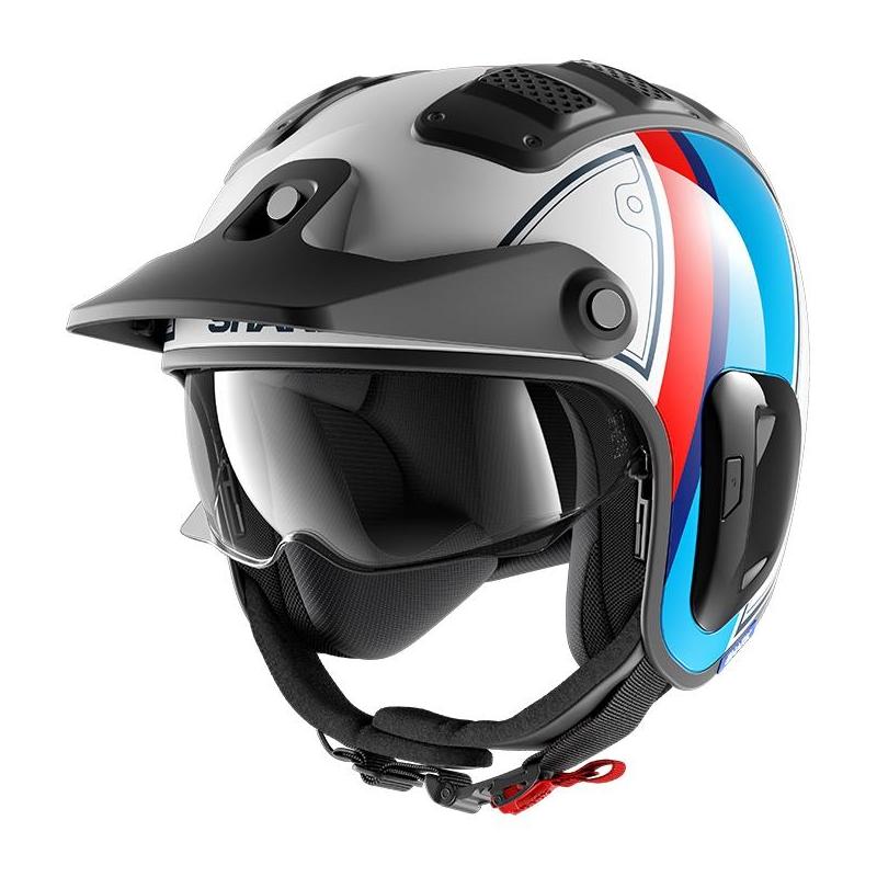 Casque jet Shark X-Drak 2 Terrence blanc/bleu/rouge- XS