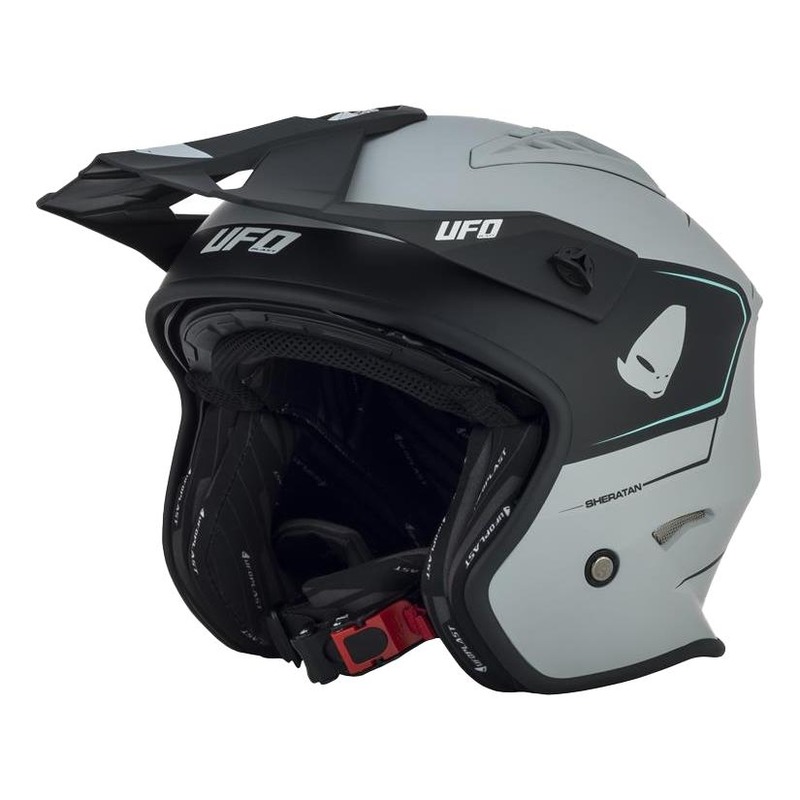 Casque jet trial Ufo Sheratan gris mat- XS