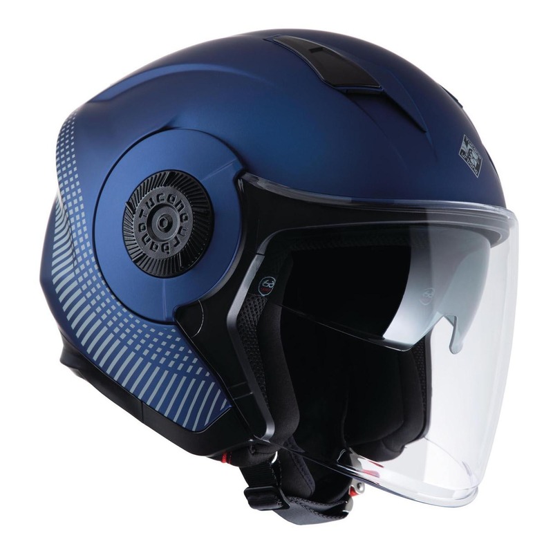 Casque jet Tucano Urbano EL’Tange bleu infinito/ graphisme A mat- XS