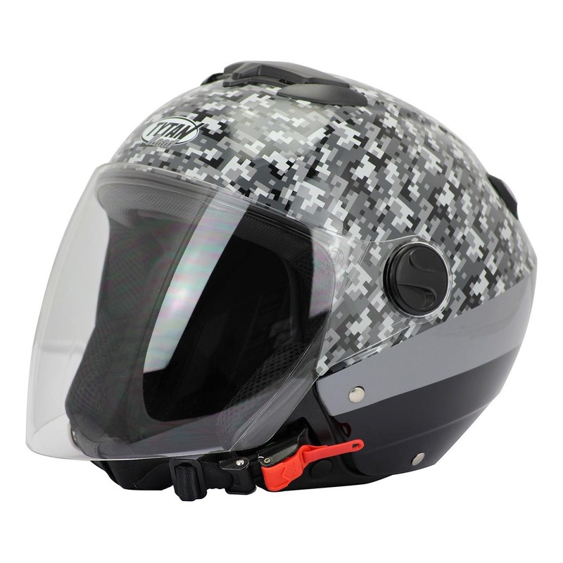 Casque jet Tytan road Graffik camouflage gris- S