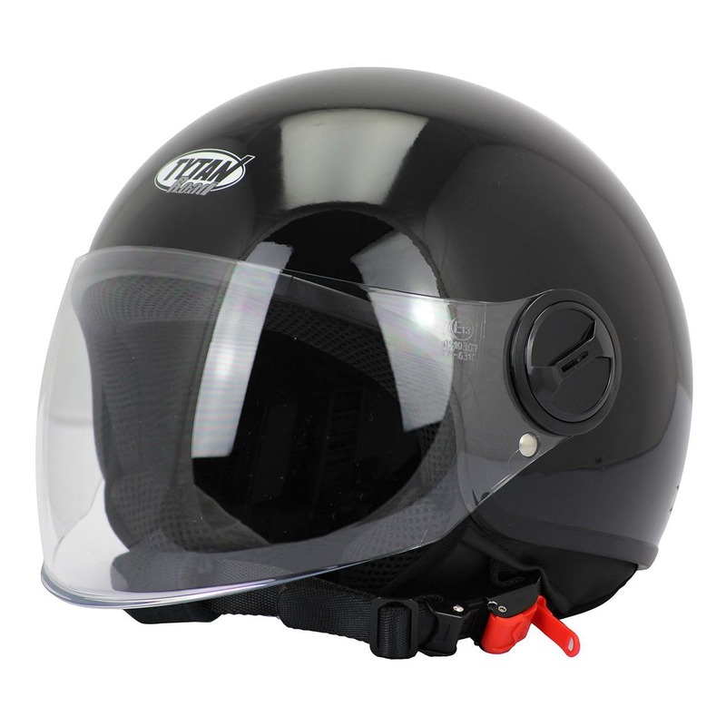 Casque jet Tytan road Urban noir brillant- S