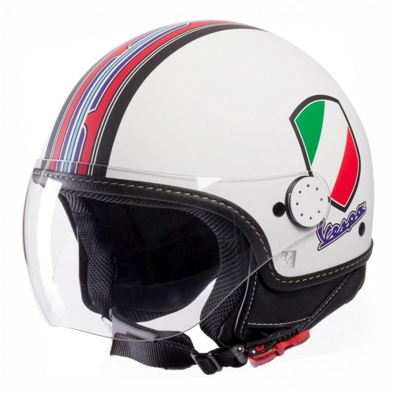 Casque jet Vespa V-Stripes blanc/rouge/multicolore- XS