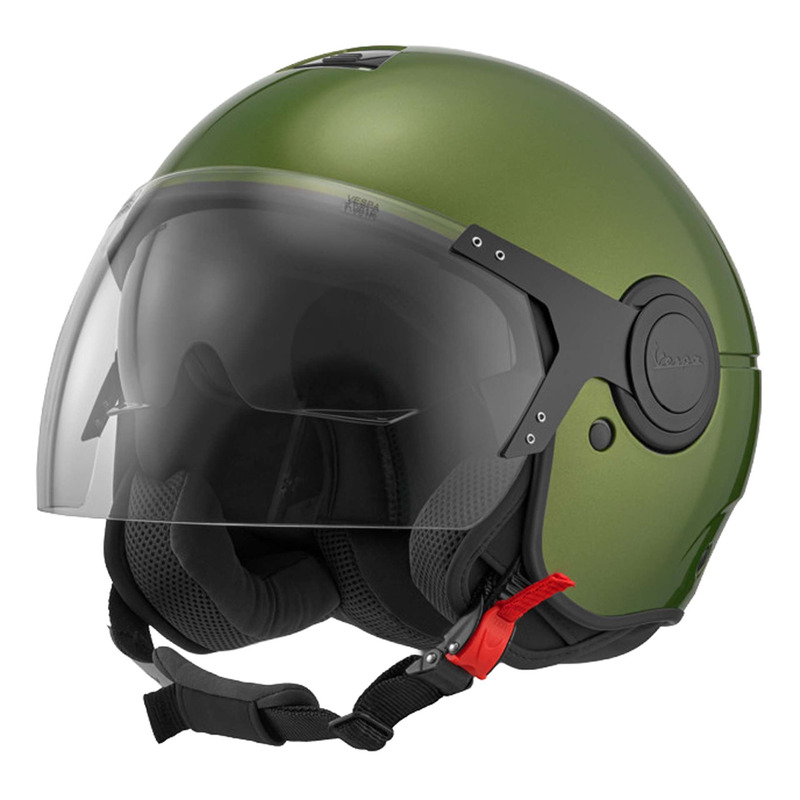 Casque jet Vespa Visor Jet Argentario V28 vert cinabre brillant
