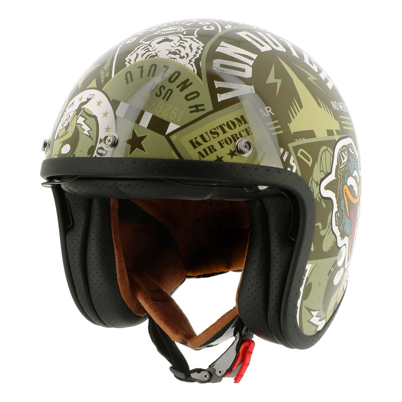 Casque jet Von Dutch x Helstons Big Cat vert