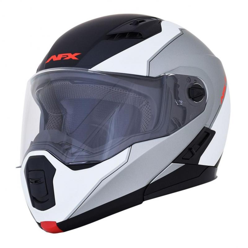 Casque modulable AFX FX-111 blanc/gris/noir mat- S