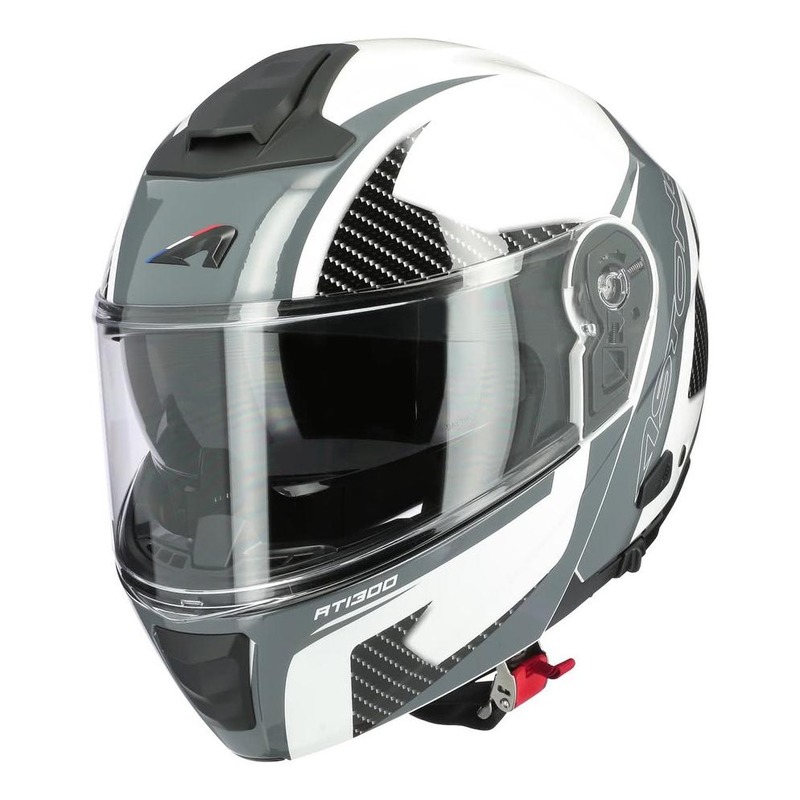 Casque modulable Astone RT1300F noir carbone/blanc/gris brillant- XS