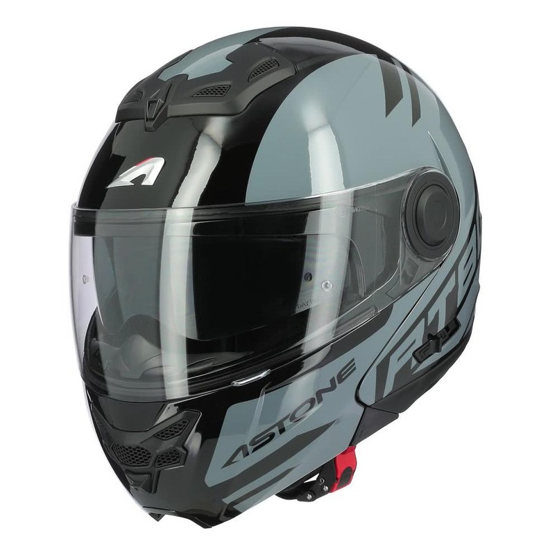 Casque modulable Astone RT800 Alias noir/gris foncé brillant- XS