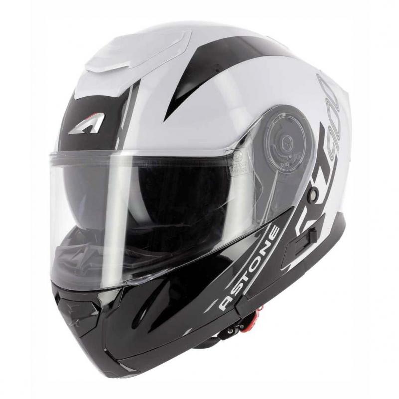 Casque modulable Astone RT900 Stripe blanc/noir- XS