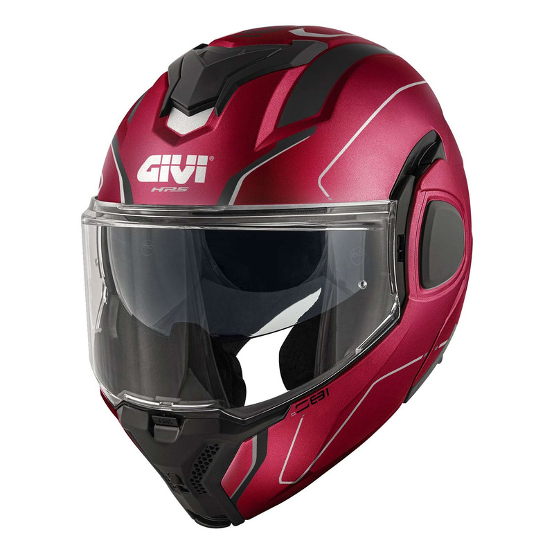 Casque modulable Givi X36 Fiber Pulse bordeaux/noir/argent