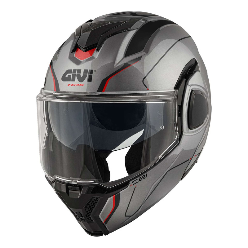 Casque modulable Givi X36 Fiber Pulse titanium/noir/rouge
