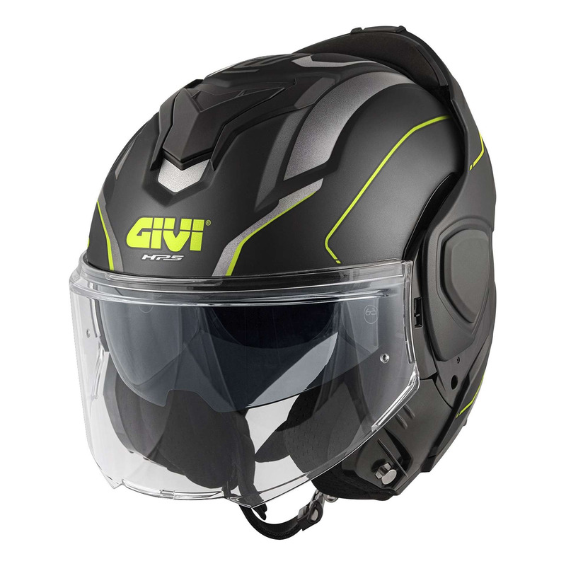 Casque modulable Givi X36 Fiber Pulse noir mat/argent/jaune