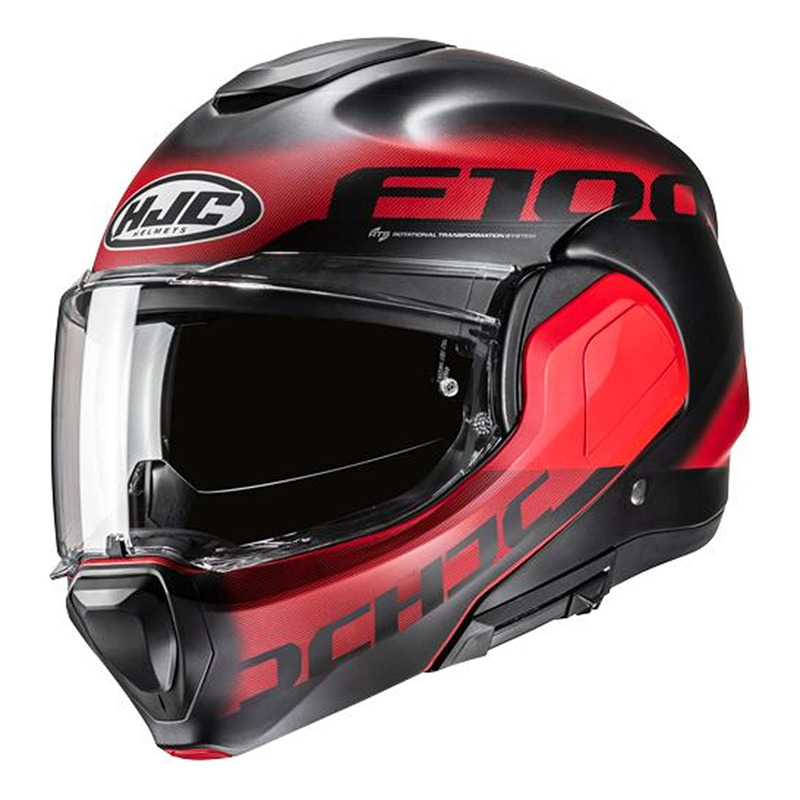 Casque modulable HJC F100 Hetal MC1SF noir/rouge mat