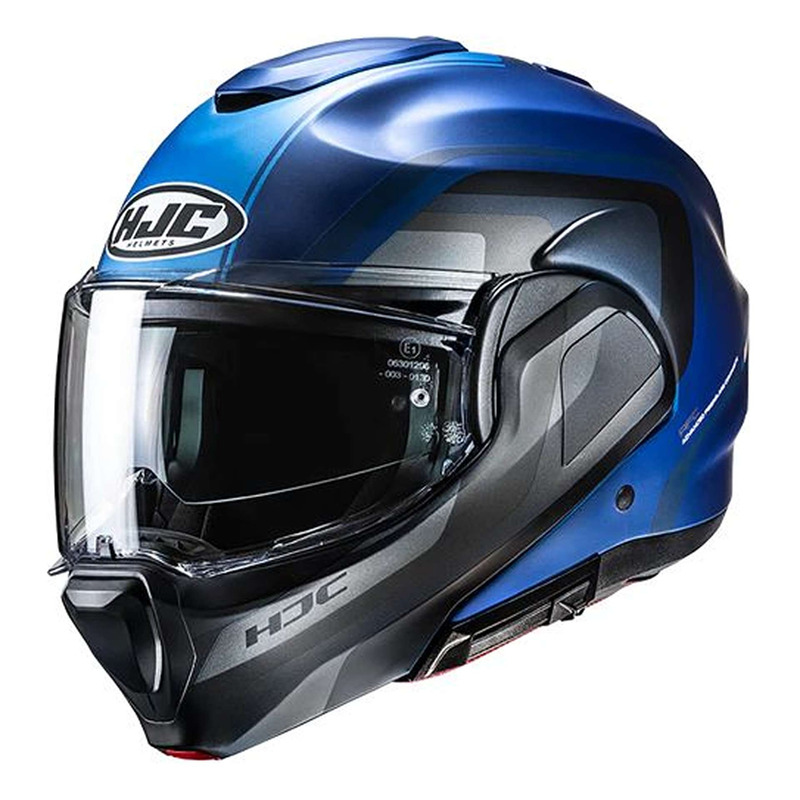 Casque modulable HJC F100 Reff MC2SF bleu/noir mat- XS