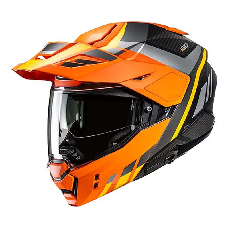 Casque modulable HJC i80 Imes MC7SF carbone/orange/jaune mat- XS