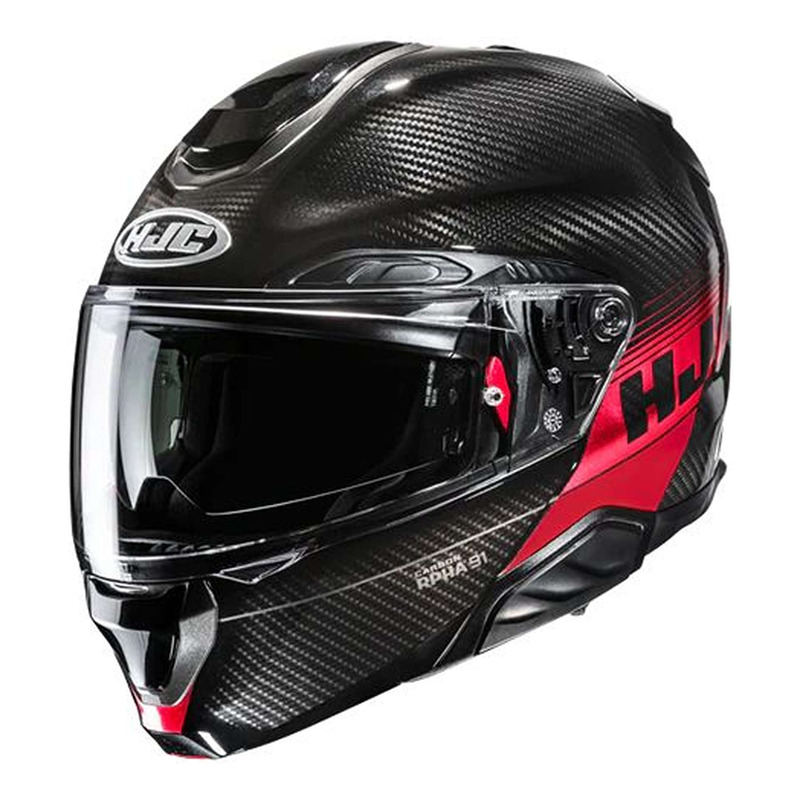 Casque modulable HJC RPHA91 Carbon Elig MC1 carbone/rouge brillant