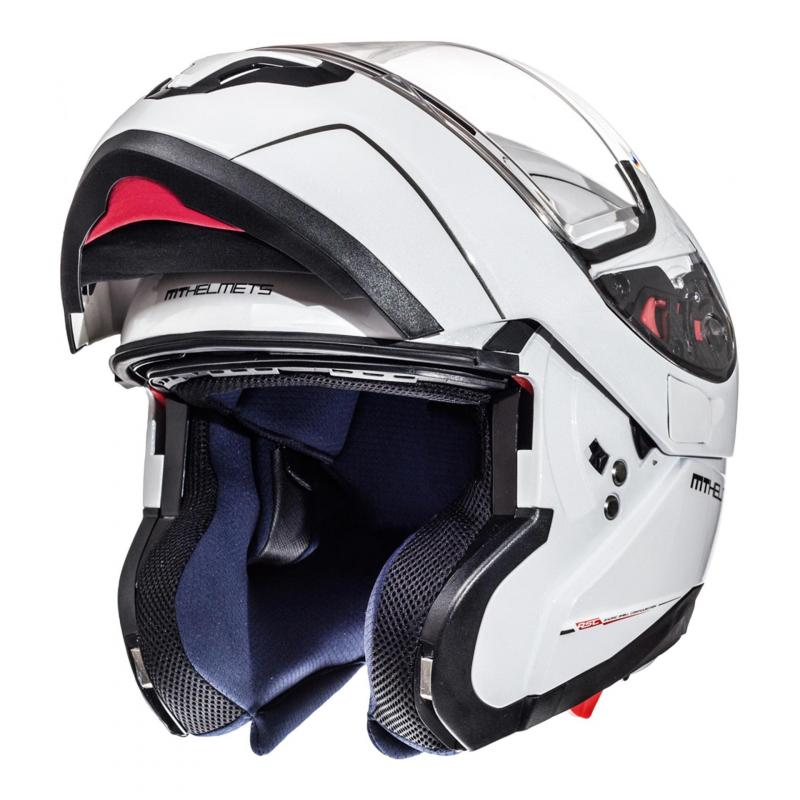 Casque modulable MT Helmets Atom SV Uni blanc brillant