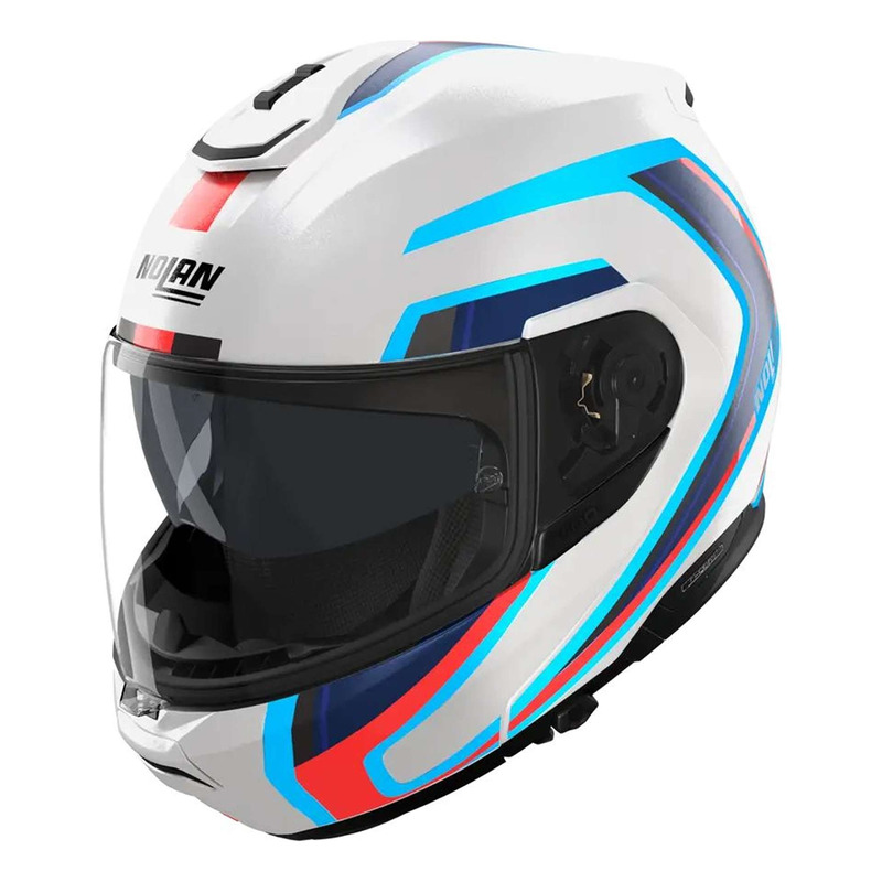 Casque modulable Nolan N100-6 Radiante 358 blanc/bleu/rouge metal