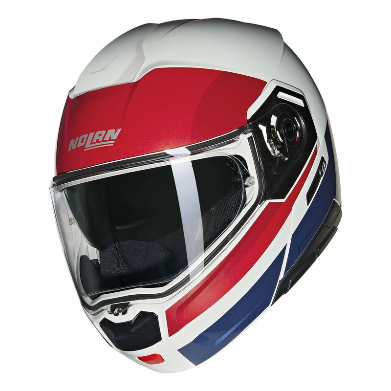 Casque modulable Nolan N90-3 06 Roboto 345 blanc/rouge/bleu brillant