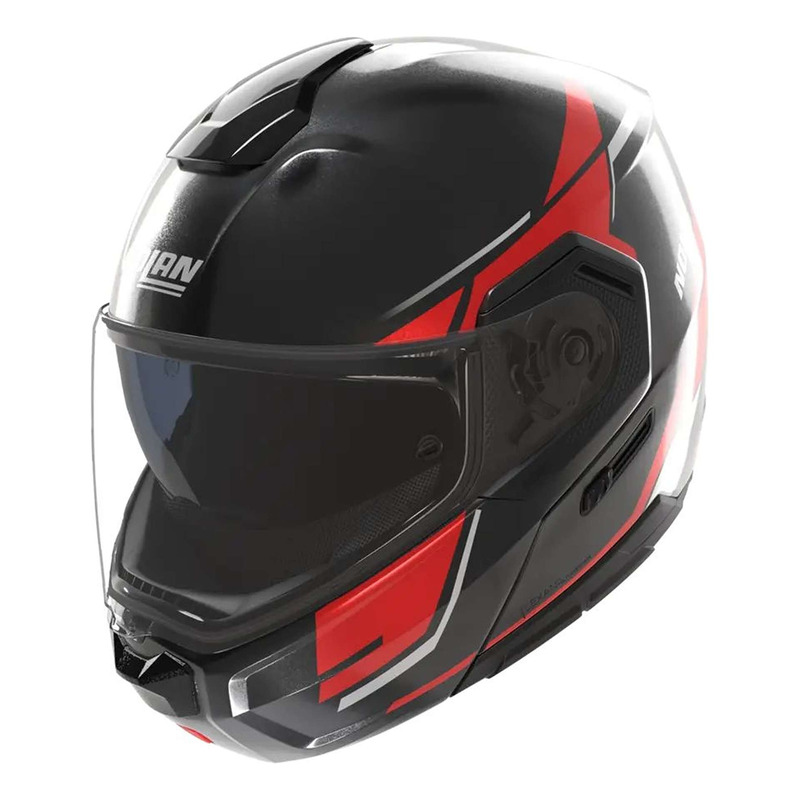 Casque modulable Nolan N90-3 06 Sincrono 350 noir/rouge/blanc mÂ Ã©tal