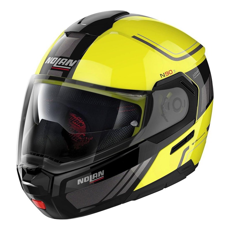 Casque modulable Nolan N90-3 Voyager N-Com Led jaune- 2XS