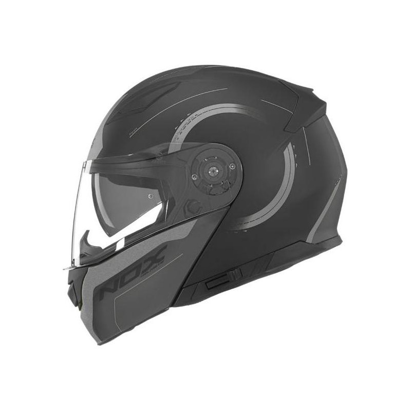 Casque modulable Nox N965 Peak mat argent/noir- XS