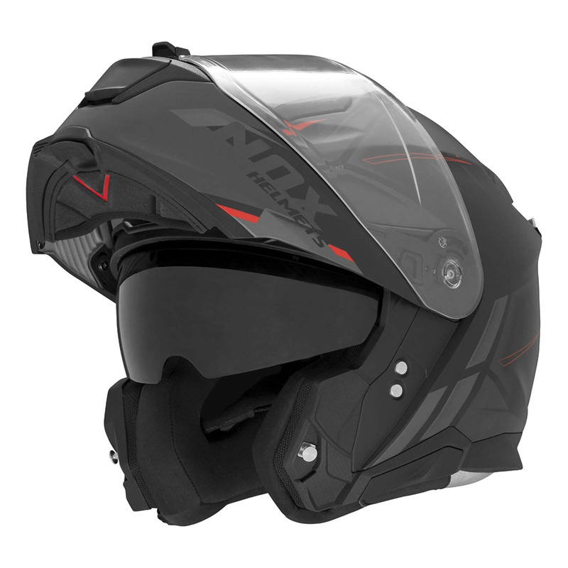 Casque modulable Nox N967 Synchro noir mat/rouge