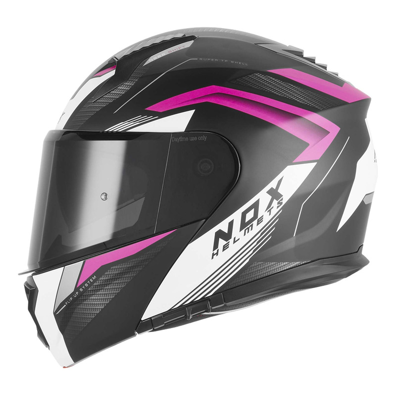 Casque modulable Nox N968 Shift noir mat/blanc/rose